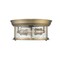 Z-Lite Sonna 2 Light Flush Mount, Heritage Brass And Clear Seedy 727F10-HBR - alternate 2